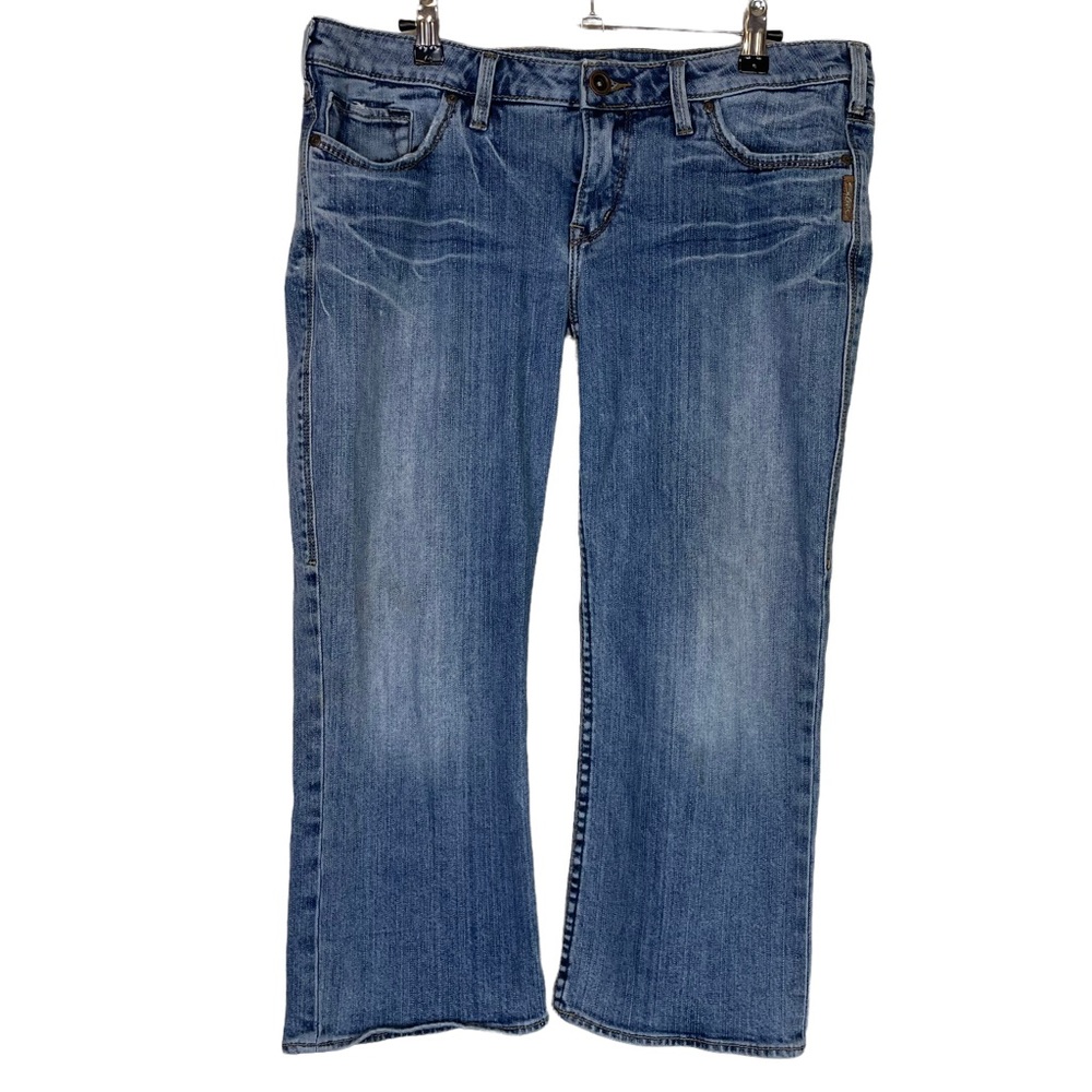 Silver Jeans Alex Premium Capri Light-wash Denim Jean Embroidered 5-Pocket 32